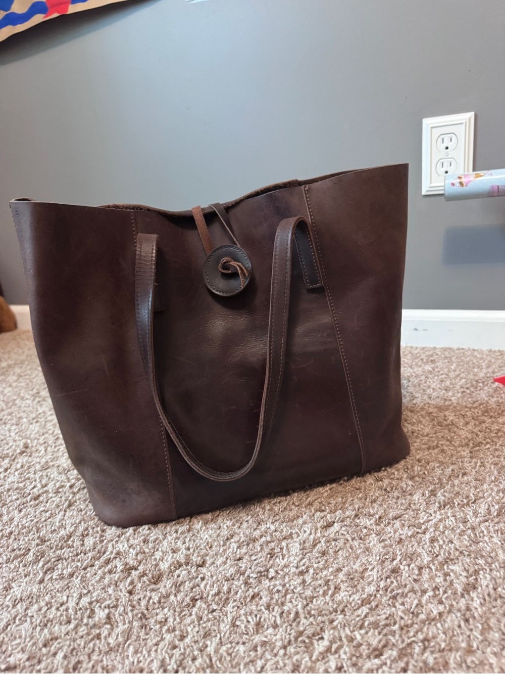 Amazon Dark Brown Leather Tote Bag